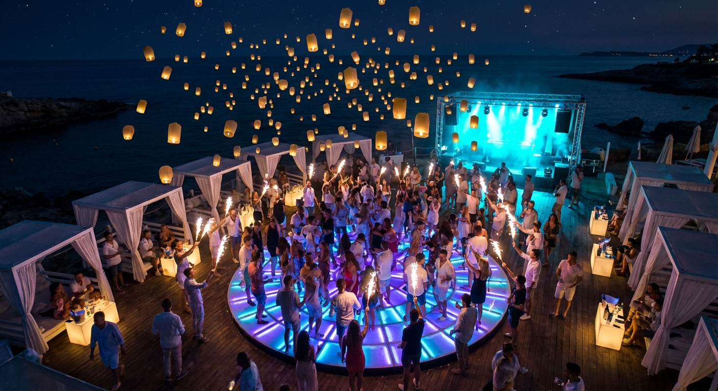 Aerial view of beach club